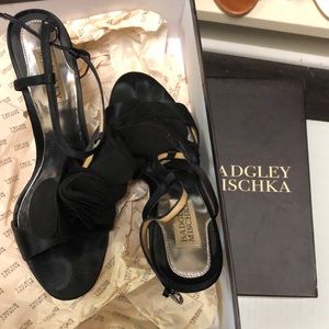Black silk flower shoe